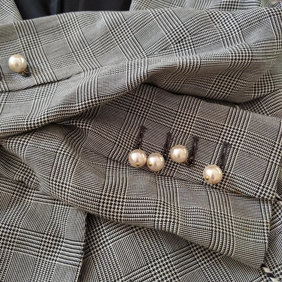 Vintage blazer pearls black white - Picture 4 of 8
